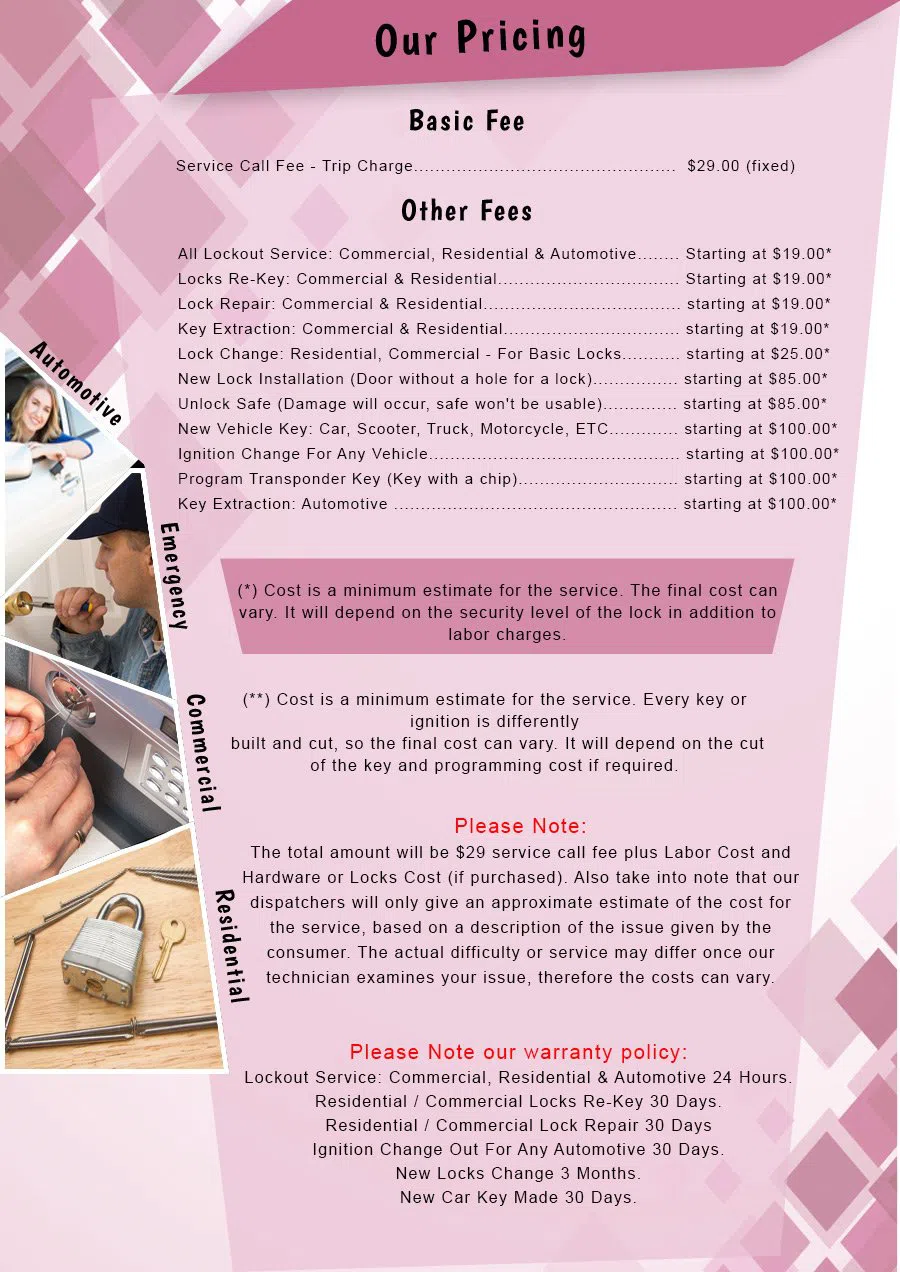 Weymouth Locksmith, Weymouth, MA 781-519-6622 - price-list-n-59m